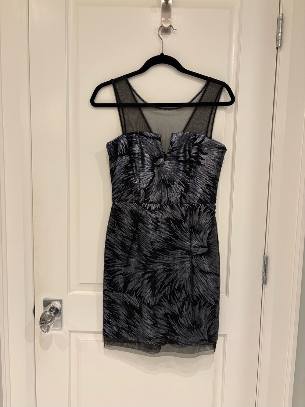 BCBGMaxAzria Navy Sequin Cocktail Dress